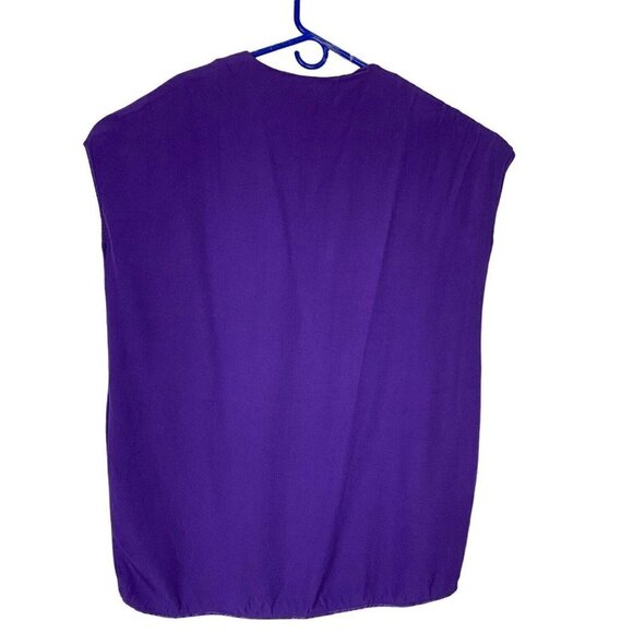 DIANE VON FURSTENBERG Tunic V Neck Dress Purple M 11-11 - Picture 6 of 12